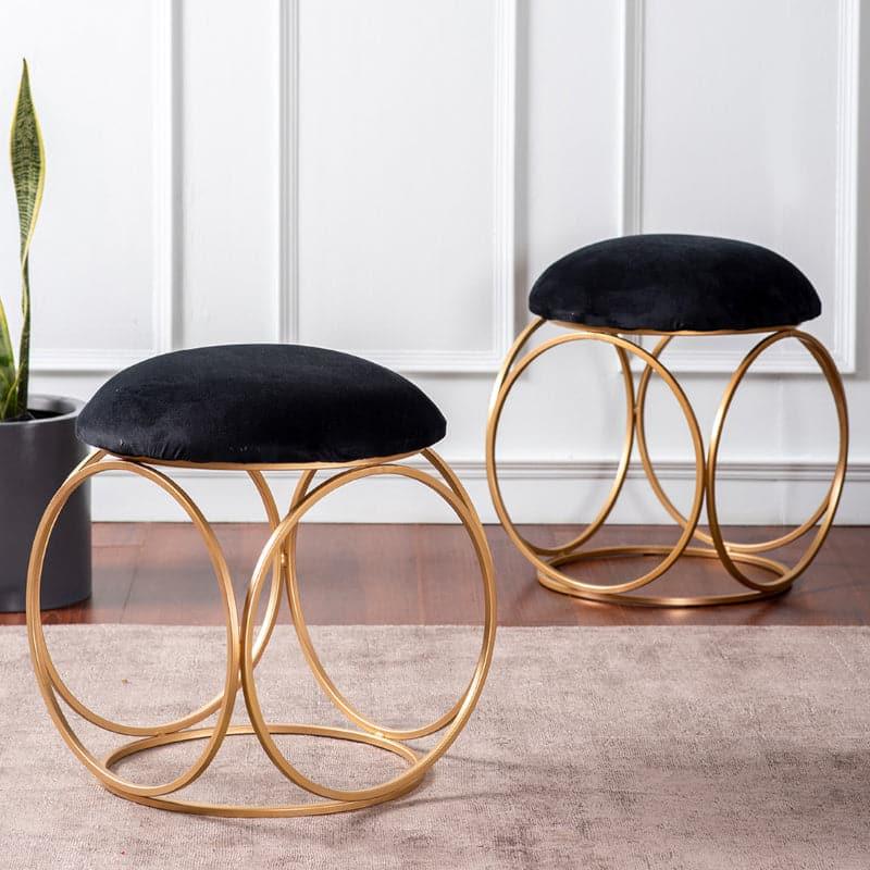 Adina Velvet Stool (Black) - Set Of Two